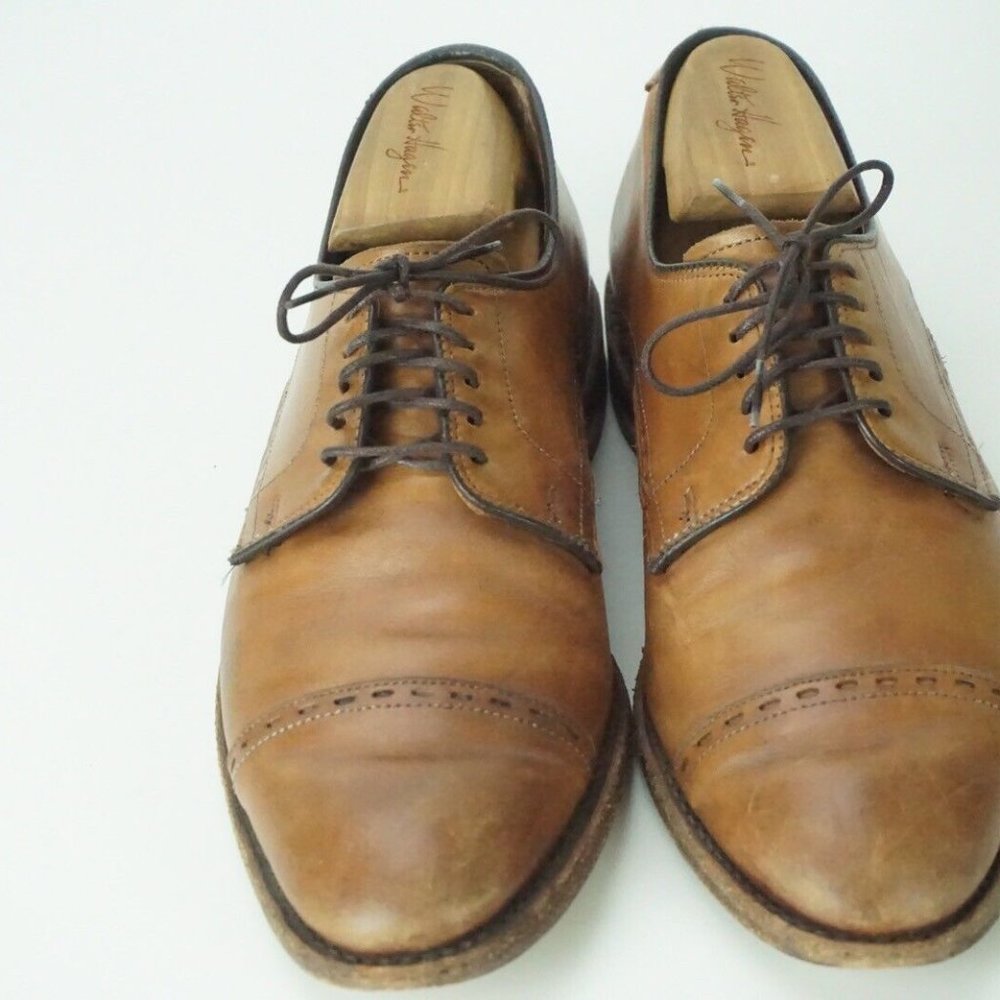 Allen Edmonds Madison Ave British Tan Brown Cap toe Mens Dress Shoes Sz 9D - Picture 2 of 9